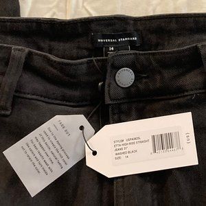 NWT Universal Standard Etta High Rise Straight Jeans 31" Washed Black 14